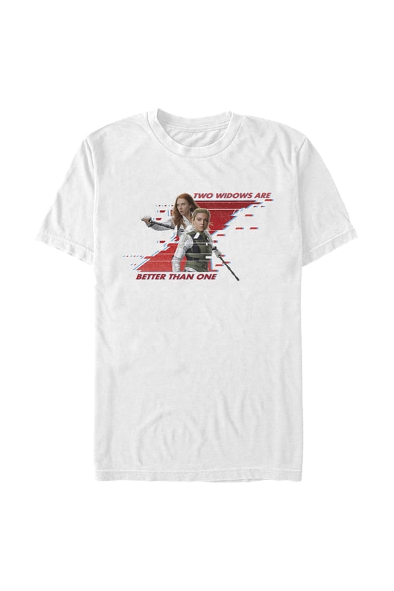Men's Marvel Black Widow Two Better Than One Graphic Tee White 3X Large