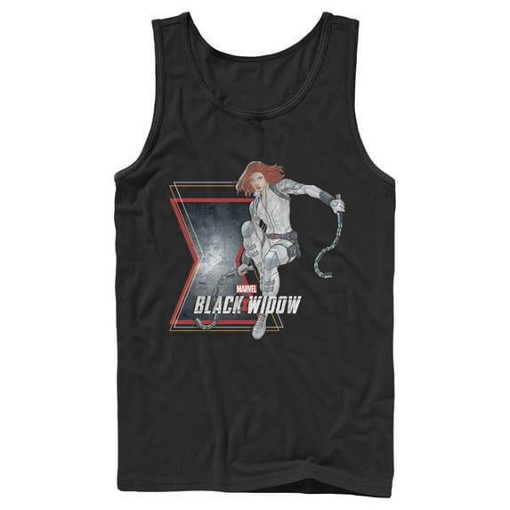 Men's Marvel Black Widow Vintage Pose  Tank Top Black Large
