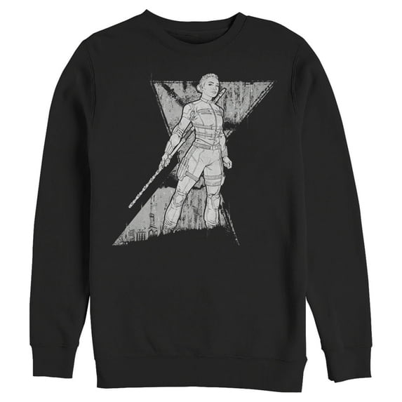 Men's Marvel Black Widow Yelena Grunge Sweatshirt Black X Large