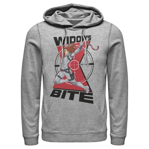 Men's Marvel Black Widow in the Crosshairs Pull Over Hoodie Athletic Heather 3X Large