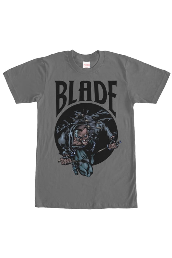 Men's Marvel Blade Vampire Hunter Graphic Tee Charcoal Small
