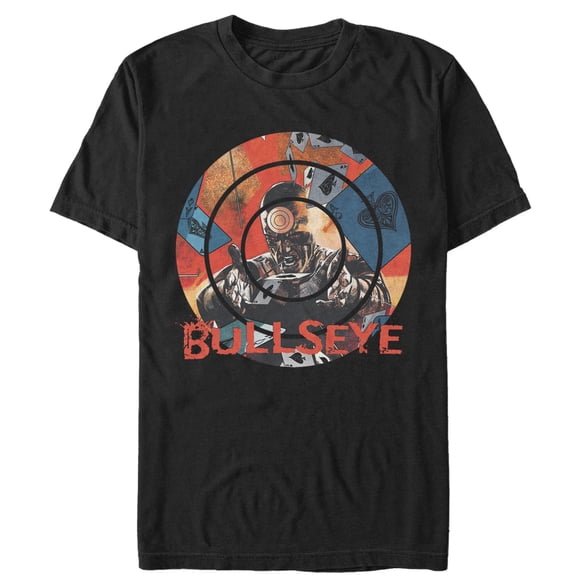 Men's Marvel Bullseye Card Toss Graphic Tee Black Large