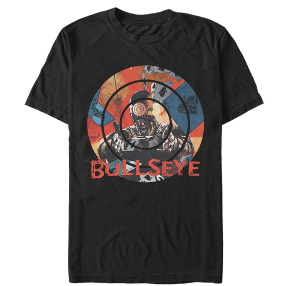 Men's Marvel Bullseye Card Toss Graphic Tee Black X Large