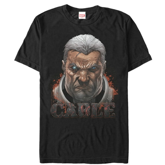 Men's Marvel Cable Cybernetic Eye Graphic Tee Black 2X Large