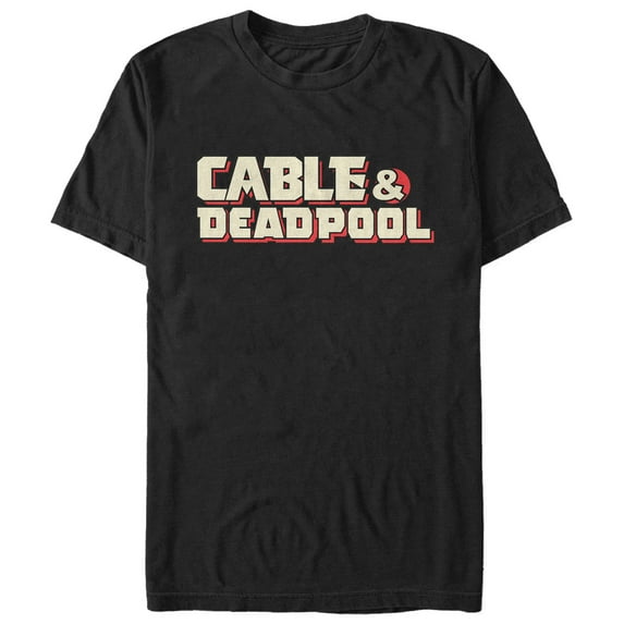 Men's Marvel Cable & Deadpool Logo Graphic Tee Black X Large