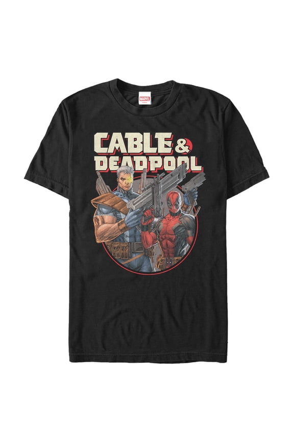 Men's Marvel Cable & Deadpool Partners Graphic Tee Black Large