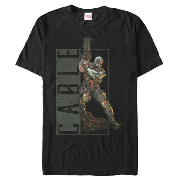 Men's Marvel Cable Soldier Graphic Tee Black Small