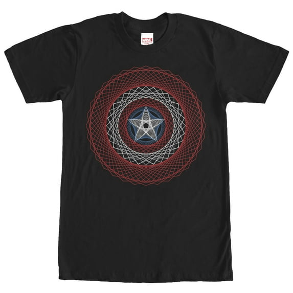 Men's Marvel Captain America 3D Shield Graphic Tee Black Large