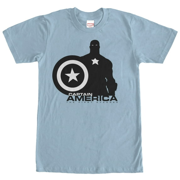 Men's Marvel Captain America Avenger Graphic Tee Light Blue Large