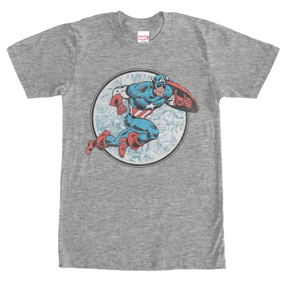 Men's Marvel Captain America Battle Graphic Tee Athletic Heather Large