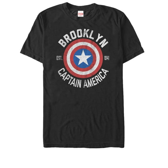 Men's Marvel Captain America Brooklyn Shield Graphic Tee Black Small