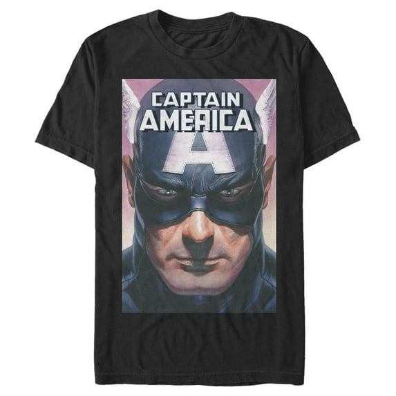 Men's Marvel Captain America Close-Up Graphic Tee Black 4X Large
