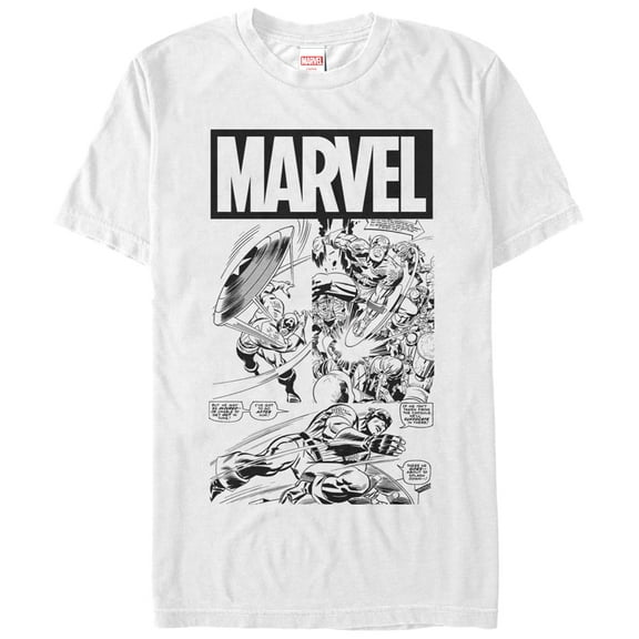 Men's Marvel Captain America Comic Book  Graphic Tee White Medium