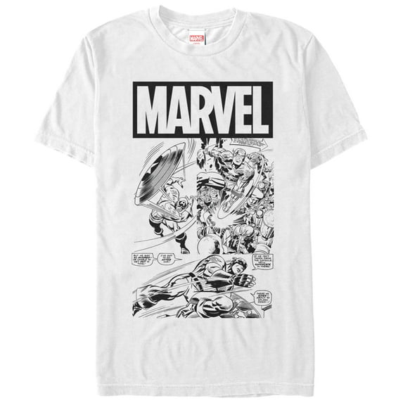 Men's Marvel Captain America Comic Book Graphic Tee White Small