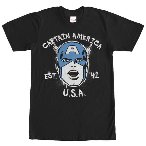 Men's Marvel Captain America Est 1941  Graphic Tee Black Medium