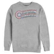 Men's Marvel Captain America Faded Logo Sweatshirt Athletic Heather 2X Large