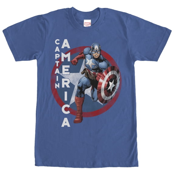 Men's Marvel Captain America Graphic Tee Royal Medium