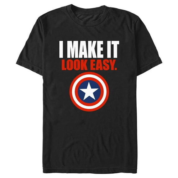 Men's Marvel Captain America I Make It Look Easy Graphic Tee Black Small