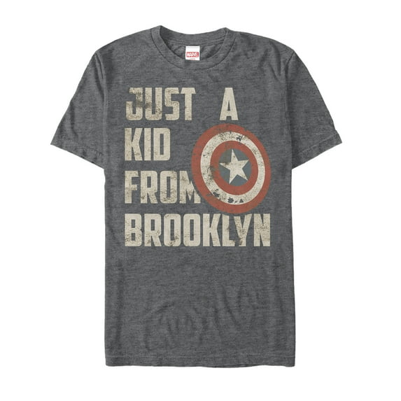 Men's Marvel Captain America Kid from Brooklyn Graphic Tee Charcoal Heather 3X Large