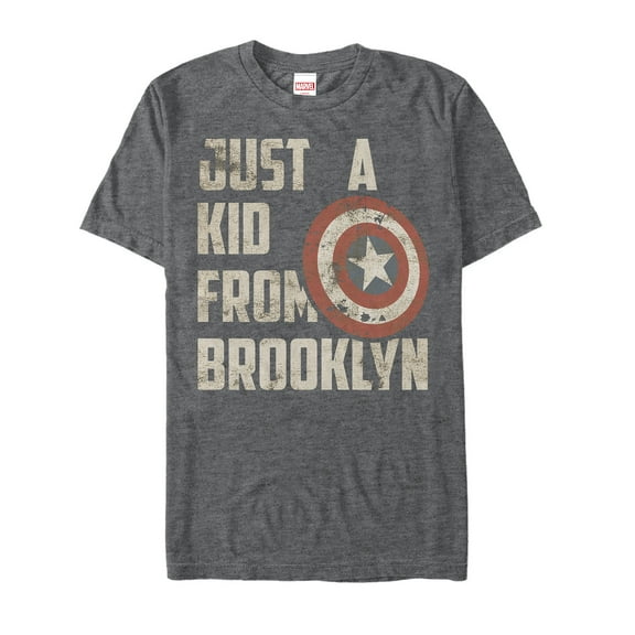 Men's Marvel Captain America Kid from Brooklyn Graphic Tee Charcoal Heather Medium