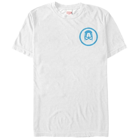 Men's Marvel Captain America Mask  Graphic Tee White Medium