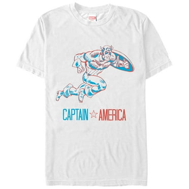 Men's Marvel Captain America Patriotic  Graphic Tee White 2X Large