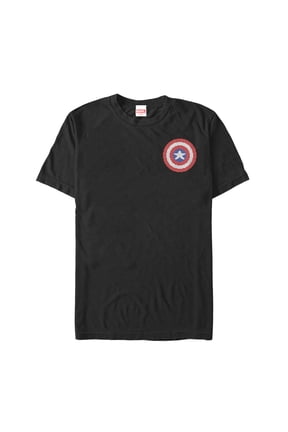Men's Marvel Captain America Pixel Shield Badge  Graphic Tee Black 2X Large