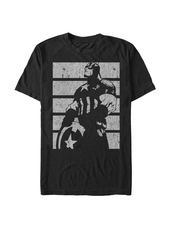 Men's Marvel Captain America Profile Graphic Tee Black 2X Large