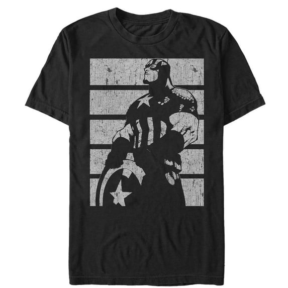Men's Marvel Captain America Profile Graphic Tee Black Small
