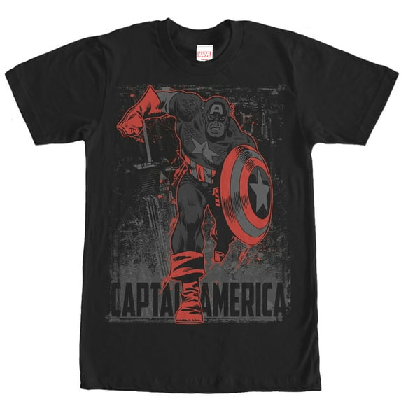 Men's Marvel Captain America Shadow Graphic Tee Black X Large