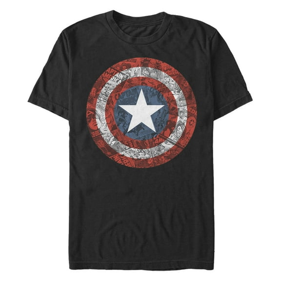 Men's Marvel Captain America Shield Comic Print  Graphic T-Shirt