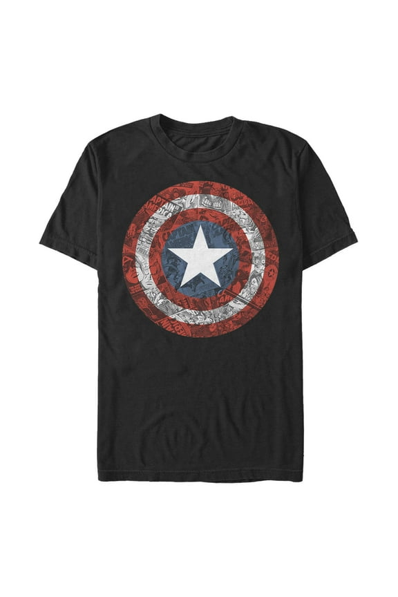 Men's Marvel Captain America Shield Comic Print  Graphic T-Shirt