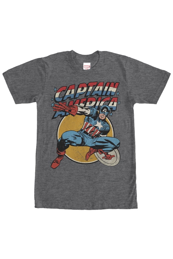 Men's Marvel Captain America Shield Graphic Tee Charcoal Heather 2X Large