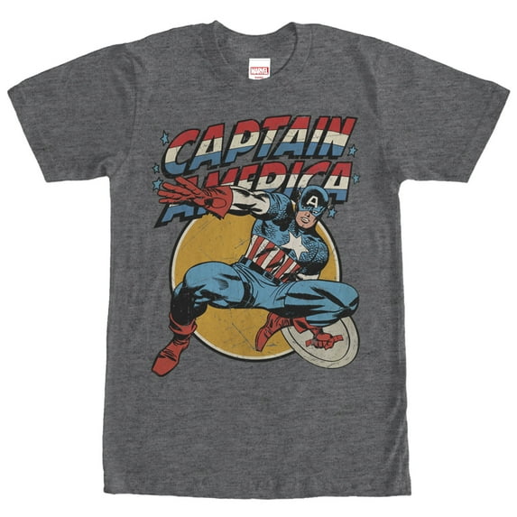Men's Marvel Captain America Shield Graphic Tee Charcoal Heather Small