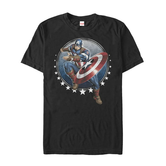 Men's Marvel Captain America Shield Toss  Graphic Tee Black 4X Large