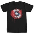 thumbnail image 1 of Men's Marvel Captain America Shield Watercolor Print  Graphic Tee Black Small, 1 of 4