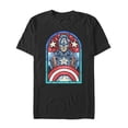 thumbnail image 1 of Men's Marvel Captain America Stained Glass Graphic Tee Black 4X Large, 1 of 4