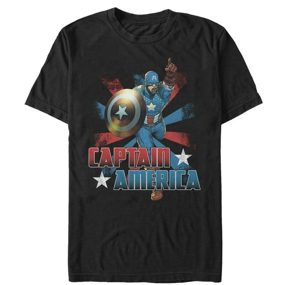 Men's Marvel Captain America Star Graphic Tee Black X Large