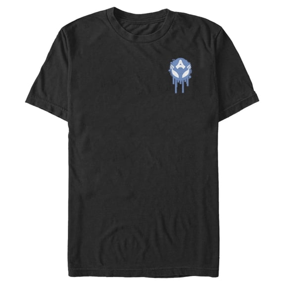 Men's Marvel Captain America Venom Infected Badge  Graphic Tee Black 2X Large