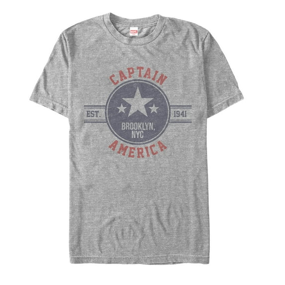 Men's Marvel Captain America Vintage Star Emblem Graphic Tee Athletic Heather X Large