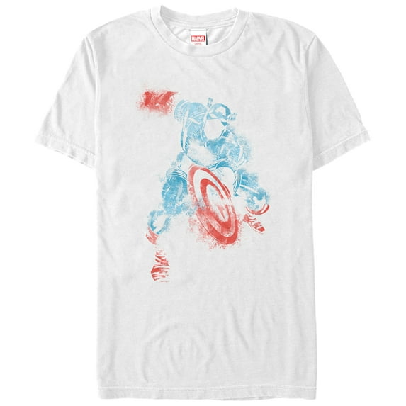 Men's Marvel Captain America Watercolor Graphic Tee White 2X Large