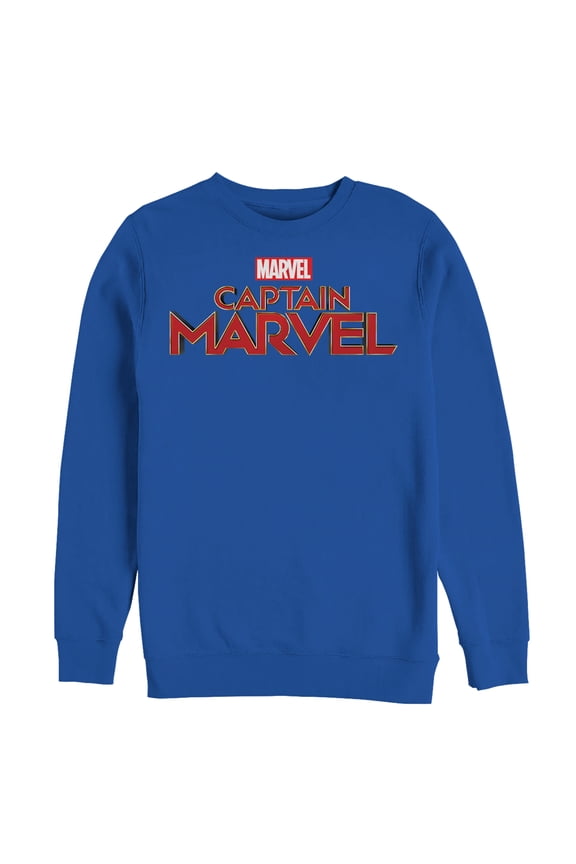 Men's Marvel Captain Marvel Classic Logo Sweatshirt Royal Blue 3X Large