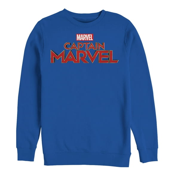 Men's Marvel Captain Marvel Classic Logo Sweatshirt Royal Blue Small