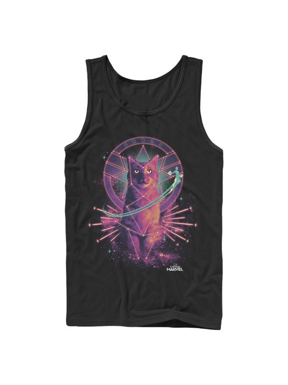Men's Marvel Captain Marvel Galactic Goose Cat Tank Top Black Large