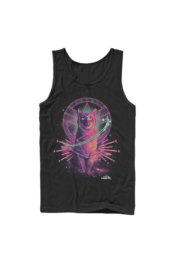 Men's Marvel Captain Marvel Galactic Goose Cat Tank Top Black Small