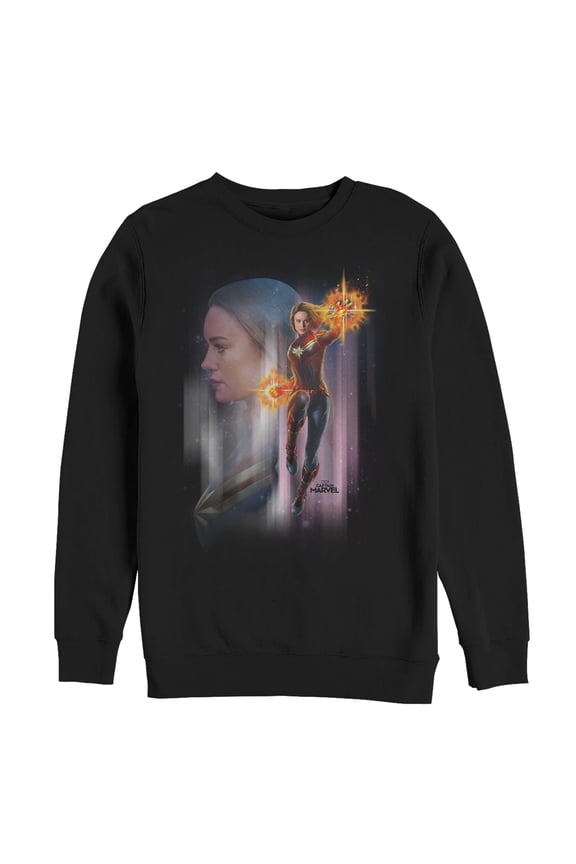 Men's Marvel Captain Marvel Galactic Profile Sweatshirt Black Large