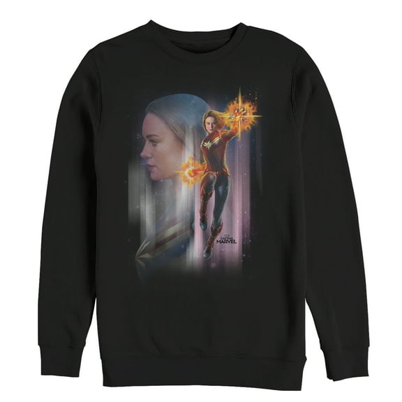 Men's Marvel Captain Marvel Galactic Profile  Sweatshirt Black Medium