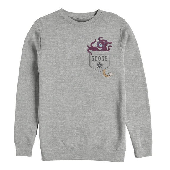 Men's Marvel Captain Marvel Goose Flerken Pocket Print  Sweatshirt Athletic Heather Medium