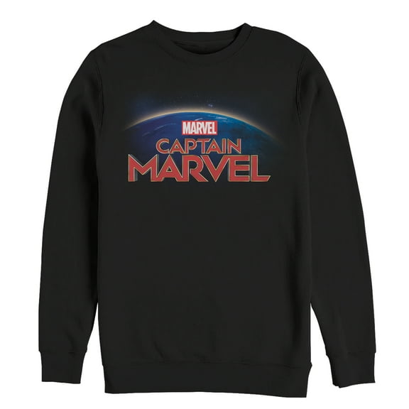 Men's Marvel Captain Marvel Horizon Logo Sweatshirt Black 2X Large