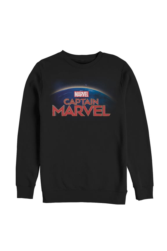 Men's Marvel Captain Marvel Horizon Logo Sweatshirt Black Small